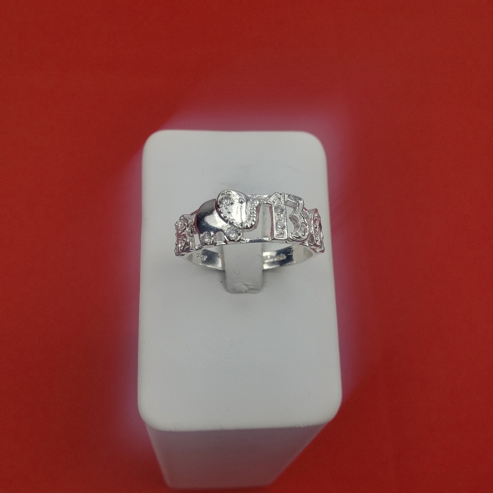 925 real solid sterling silver men's with zircon ston  Good Luck Symbol Sz‎ 11.5 - Picture 6 of 16